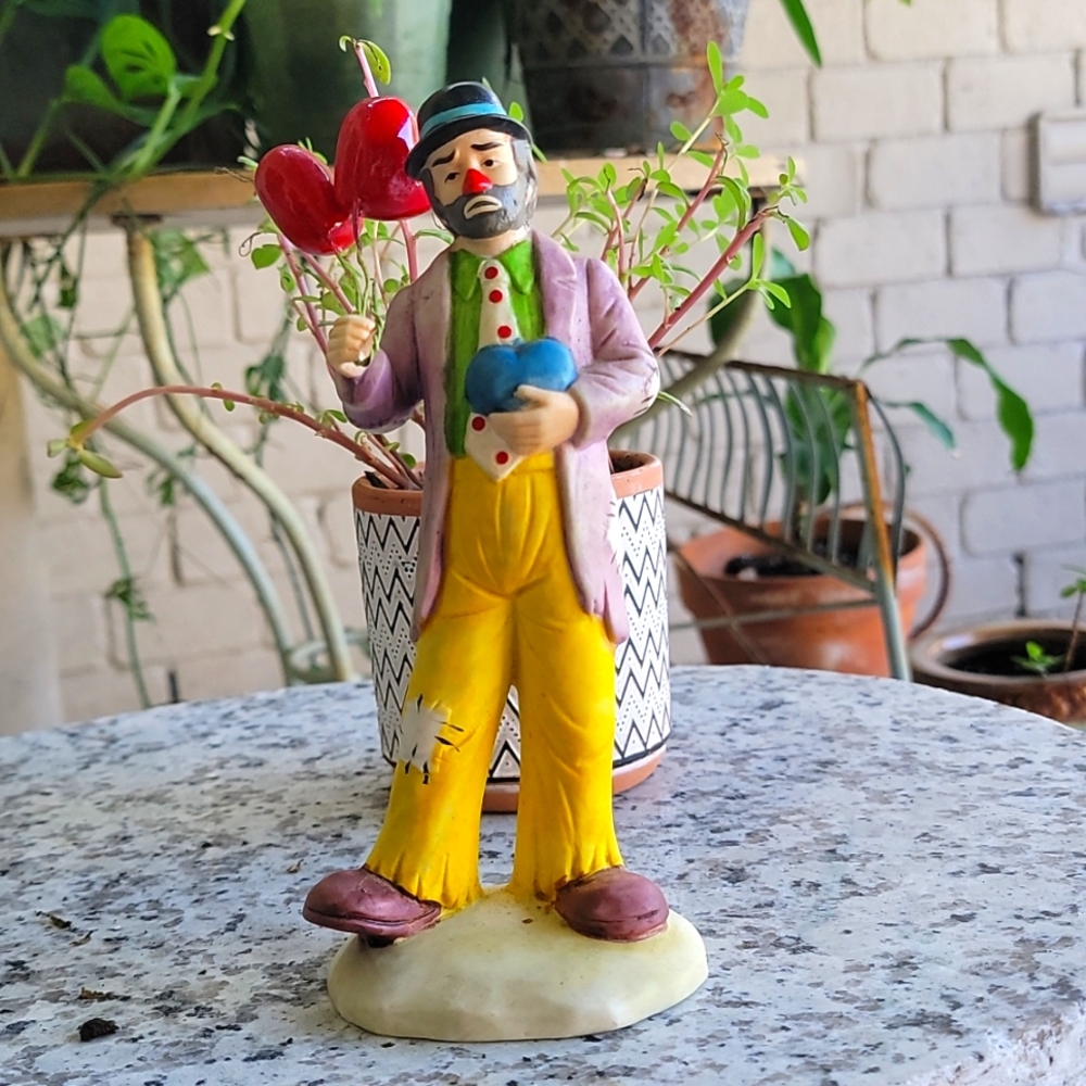 Rare Vintage Flambro Emmett Kelly Jr Signed Original Collectors Figurine